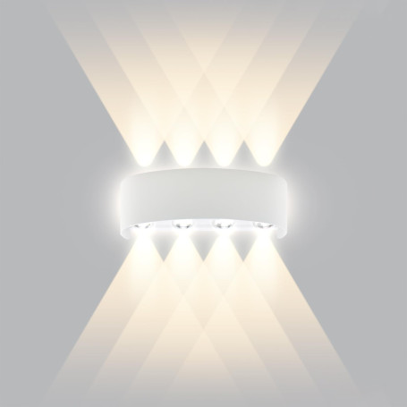 CHEVVY Applique Murale LED Blanc 8W Applique Intérieur/Exterieur Murale IP65 Lampe Blanche Chaude 3000K Murale Moderne Carré Up