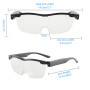 Mains Libres Lunettes d'agrandissement pour Lecture Hobby Près de Travail Broderie 180% Lun
