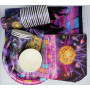 Shamoparty Lot de 61 décorations disco pour fête de 80 et 90 avec assiettes de 22,9 cm, gobelets, serviettes et grandes nappes -