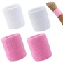 4 Pcs Serre Poignets Wristbands pour Sports Sweatbands Absorbants pour Foot-Ball Basket-Ball Sport Athlétique Fonctionnement(Ros