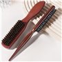 2 Pcs Brosse à poils de Sanglier,Peigne de Queue à poils de Sanglier,Brosse à coiffer Bouclés,idéal pour coiffer les cheveux sec