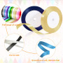 Druuzyl Ruban Satin 15 Couleurs 22m x 10mm - Bande Polyester pour Emballage Cadeaux, Décoration Mariage (Jeu du Bouquet), Coutur