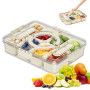 Druuzyl Boîte à Snacks 8 Compartiments avec Couvercle – Plateau Repas Divisé pour Aliments