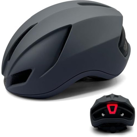 Casque de vélo avec lumière LED - Casque de ville ultra léger - Casque de VTT pour homme et adulte - Avec feu arrière de charge