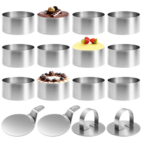 Druuzyl 12 Pièces Cercle a Patisserie Cercles De Présentation en Acier Inoxydable
