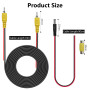 Giantdeer 10m Kit de Câble D'Extension Vidéo RCA, Câble Vidéo RCA Mâle-Mâle, Câble Rca pour Caméra de Recul avec Alimentation et