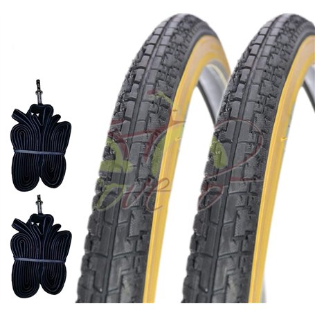 2 pneus noir + 2 chambres à air pour vélo de vélo trekking city bike 700 x 32 1 5/8 1/4 (32 – 622)