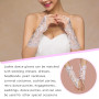 ABDA Gants de mariée élégants sans Doigts rétro - Accessoires de Mariage - Gants de mariée Blancs en Satin de Dentelle sans Doig