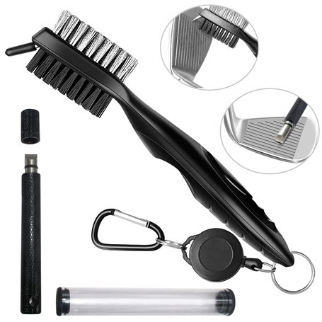 GIAK Golf Club Brush Nettoyeur de cannelure de Golf Golf Accessoire 2PCS Brosse pour Club de Golf et Rainures Brosse à Double Co