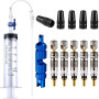 Seringue de Mastic de vélo Tubeless et Outil de Retrait de Valve Presta avec Presta Valve Cores Obus Valve Presta Compatible ave