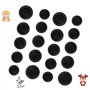 20 Pièces Bouchon Tirelire en Caoutchouc Noir Rond Bouchons de Tirelire en Caoutchouc Bouchon de Tirelire Couvercle pour Tirelir