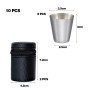 HXHWKEN Verres à Shot en Acier Inoxydable Portable Empilable Schnaps Gobelet Mini Metal Gobelets avec étui en cuir pour Voyage E