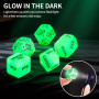 KaMieeg Multifonctionnel Confortable Et Lisse 5pcs Vert Glow-in-The-Dark Jeu Sport Dé avec Motif De Gravure Claire-K3.