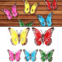 COMBLU Lot de 5 décorations murales en forme de papillon en métal pour intérieur et extérieur pour jardin, terrasse, clôture, ja