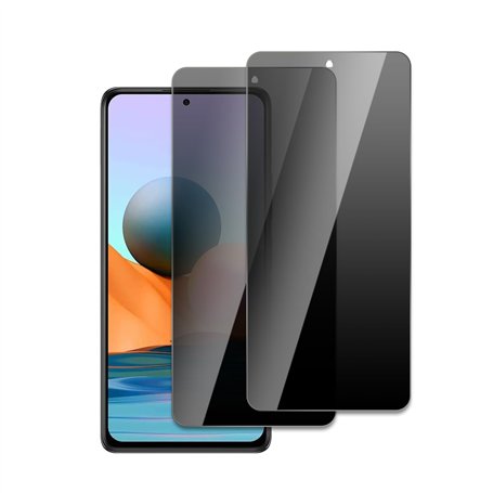 2pcs Verre Trempé Anti Espion pour Xiaomi Redmi Note 10 Pro