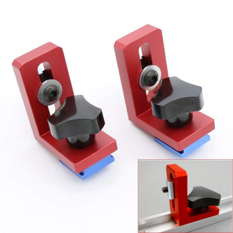 MOMO FING T-supports coulissants en T pour outils de menuiserie en aluminium Rouge