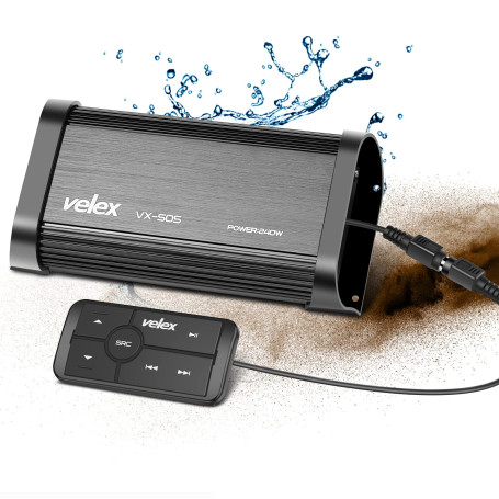 Amplificateur Bluetooth marin 4 canaux Classe D Amp stéréo sur les bateaux UTV ATV Golf Chariots et voitures