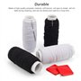 GeRRiT Fil Élastique pour Machine à Coudre - 6 Tomes Textile Noir et Blanc avec 6 Enfile-Aiguilles - Adapté aux Corsages, Jupes,