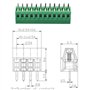 10 pièces/ensemble 12 Pin 2.54mm Pas PCB PCB Bornier Connecteur Stable Haute Qualité Vert PCB Universal Vis
