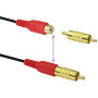AAOTOKK RCA Connecteur Plaqué or RCA Femelle à Mâle RCA Adaptateur Extension av/TV Audio Vidéo câble Connecteurs Métalliques (5-
