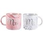 Greneric Mr and Mrs mugs tasses à café en céramique marbrées à motifs dorés