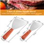 THATSRAD 2 PCS Spatule Inox Manche en Bois Spatule Barbecue Plancha Grattoir Plancha Inox Spatule Plancha Inox Teppanyaki Spatul