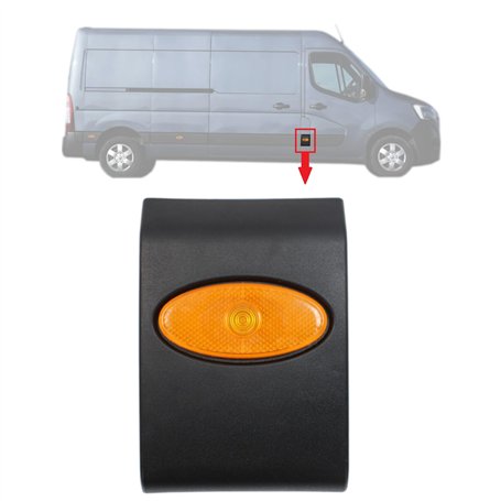 BIAREN Bande de panneau de moulage côté droit avec lentille de feu de position latérale pour Renault Master Mk3 Opel Movano B Ni