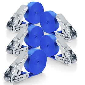 Lociban 5 Pièces Sangle à Cliquet 25 mm X 4 m Sangles D'arrimage, Verrou de Serrage Sangle Charge Maximale 800 Kg,Sangle De Serr Lociban 5 Pièces Sangle à Cliquet 25 mm X 4 m Sangles D'arrimage