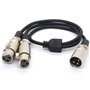 CentBest Câble XLR Y diviseur adaptateur mâle XLR vers double XLR femelle Y