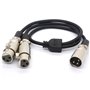 CentBest Câble XLR Y diviseur adaptateur mâle XLR vers double XLR femelle Y, cordon d'extension pour audio micro 50 cm (1 mâle v