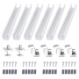 FLYAMAPIRIT Kit de support de panneau solaire en alliage d'aluminium photovoltaïque (6 rails de 300 mm + 4 pinces d'extrémité +