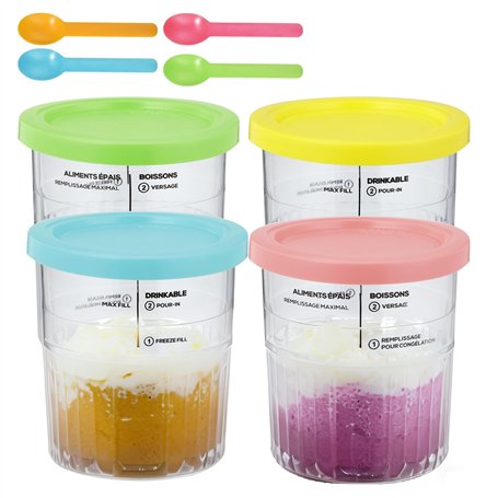 4 Pièces Pot pour Ninja Creamy Deluxe