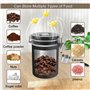 Boîte à Café Hermétique en acier Inoxydable,Acier Inox 1800 ml Capacité,Récipient avec Cadran de Date et Cuillère Doseuse Gratui