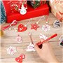 40pcs Décorations Noël Sapin Pendentifs en Bois Ornements d'arbre de Noël 10 Style avec Corde Embellissement Créatif pour Merry 