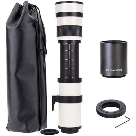 JINTU 420-1600 mm f/8.3 HD téléobjectif Zoom Manuel pour appareils Photo Reflex Canon Nikon 4000D 2000D T7 T7i T6 T6i T5 T5i 80D
