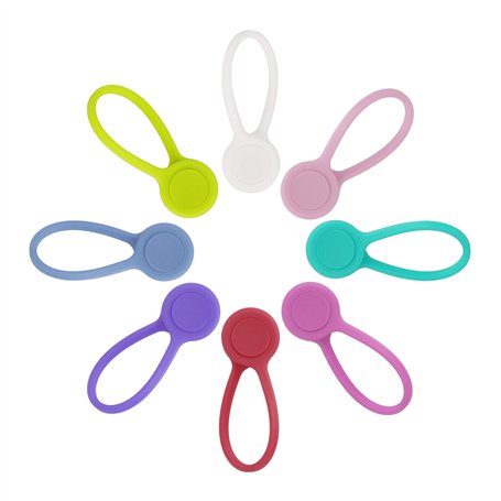 Clips de Câble Magnétique Réutilisables Silicone Attaches de Câble Réglables Câble Organisateur Idéaux pour la Gestion des Câble