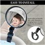 2 PCS Miroir Voiture Bébé, Retroviseur Voiture Bebe, Miroir Bébé 360° Rotation Réglable, Polyvalent Rétroviseurs Vélo Nylon HD p