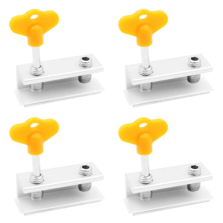 WANGCL Lot de 4 verrous de fenêtre coulissants réglables en alliage d'aluminium avec clés pour la maison et le bureau - Antivol