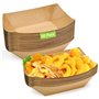 Huucozn 50 Pièces Barquettes en Carton Kraft Plateaux Alimentaires Jetables en Carton Kraft Barquette Frite Bols à Frites en Car