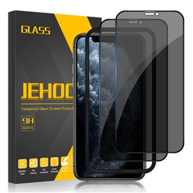 JEHOO 2 Pièces pour iPhone 11 Pro Max/XS Max 6.5 Pouces Verre Trempé Anti Espion