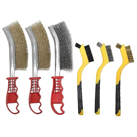 6 Pcs Brosses Métalliques (3 Grandes + 3 Petites)