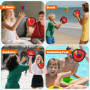 Jeu de Balle Velcro avec 4 Palettes 4 Balles, Balle Raquette Scratch Jeux, Enfants Lancer Catch Ball Jouet, Jouet Plage Jardin P