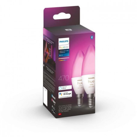 PHILIPS Hue White & Color Ambiance - Ampoule LED connectée flamme E14 - 5.5W - C 109,99 €