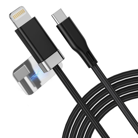 Magtame StayCable Câble USB C vers Lightning avec support de câble magnétique 1 m Charge rapide