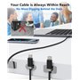 Magtame StayCable Câble USB C vers Lightning avec support de câble magnétique 1 m Charge rapide, tressé et synchronisation des d