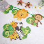 Bannière Animaux Safari Jungle Jungle Bannière de 1er Bebe Photo Bannière 1-12 Mois Bannière Photo Animaux Guirlande Photo 1er A