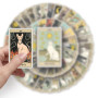 78 Pièces Tarot Vintage Autocollants Retro Stickers set,Vintage Stickers Vintage Autocollants Pour DIY,Décoration d'album Person