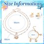 Collier Breloque Femme + Bracelet Coquillage Fille + Boucles d'Oreilles Coquillages et Étoile d