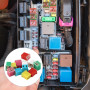 QWORK® 12 Pièces Mini Fusibles Pour Auto, Forme Carrée Low Profile JCASE Fusible Pour Camions, Voitures et SUV, bateaux, 20 A/25