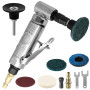 QWORK® Meuleuse d'Angle Pneumatique pour Polissage et Meulage - 12000 tr/min - Connecteur Rapide 1/4" - Bar - avec 4 Disques Pol